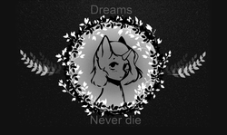 Size: 2500x1493 | Tagged: safe, artist:radioaxi, oc, oc only, oc:moonsonat, pony, black and white, black background, foliage, grayscale, leaves, monochrome, simple background, solo, text, wallpaper