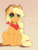 Size: 2280x3000 | Tagged: safe, artist:evehly, applejack, earth pony, pony, g4, :t, applejack's hat, bronybait, caption, chest fluff, comment bait, cowboy hat, cute, dialogue, ear fluff, female, freckles, gradient background, hat, high res, howdies in the comments, howdy, howdyism in the comments, jackabetes, leg fluff, looking at you, mare, neckerchief, sitting, solo, stetson, y'all