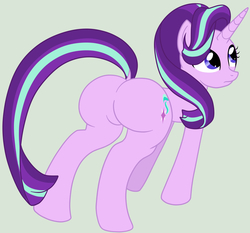 Size: 3766x3504 | Tagged: safe, artist:mysweetstomach, starlight glimmer, pony, unicorn, g4, butt, female, glimmer glutes, high res, long tail, mare, plot, simple background, solo, the ass was fat