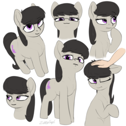 Size: 4000x4000 | Tagged: safe, artist:zippysqrl, octavia melody, earth pony, human, pony, g4, :3, bored, bust, colored sketch, cute, disapproval, female, happy, head pat, looking at you, missing accessory, one eye closed, pat, pathetic, raised hoof, simple background, smug, solo, tavibetes, thinking, transparent background