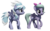 Size: 1280x800 | Tagged: safe, artist:clawed-nyasu, cloudchaser, flitter, pony, g4, 3d, 3d model, simple background, transparent background