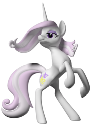 Size: 600x800 | Tagged: safe, artist:clawed-nyasu, fleur-de-lis, pony, unicorn, g4, 3d, 3d model, female, mare, rearing, simple background, solo, transparent background