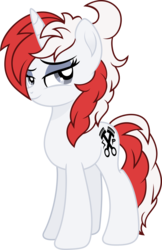 Size: 2588x4000 | Tagged: safe, artist:fuzzybrushy, oc, oc:stock piston, pony, unicorn, female, gray eyes, mare, movie accurate, red hair, simple background, transparent background