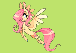 Size: 1280x896 | Tagged: safe, artist:janegumball, fluttershy, pegasus, pony, g4, female, mare, simple background, slender, smiling, solo, thin