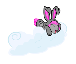 Size: 1048x880 | Tagged: safe, derpibooru exclusive, edit, editor:proto29, oc, pony, g4, animal costume, bunny costume, clothes, cloud, costume, cute, easter, easter bunny, eyes closed, holiday