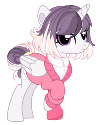 Size: 1832x2320 | Tagged: safe, artist:rosebuddity, oc, oc only, oc:morning star, alicorn, pony, clothes, female, magical lesbian spawn, mare, offspring, parent:fluttershy, parent:twilight sparkle, parents:twishy, simple background, solo, sweater, transparent background