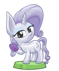 Size: 7087x8564 | Tagged: safe, artist:stewart501st, part of a set, rarity, crystal pony, miss pie's monsters, g4, absurd resolution, bandage, bandaged hoof, clarity, cute, looking at you, pocket ponies, raribetes, simple background, species swap, transparent background, vector
