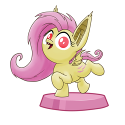 Size: 7087x7087 | Tagged: safe, artist:stewart501st, part of a set, fluttershy, bat pony, pony, miss pie's monsters, g4, absurd resolution, bat ponified, cute, flutterbat, impossibly large ears, pocket ponies, race swap, red eyes, shyabates, shyabetes, simple background, transparent background