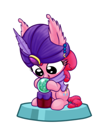 Size: 7087x8658 | Tagged: safe, artist:stewart501st, part of a set, pinkie pie, earth pony, pony, miss pie's monsters, g4, absurd resolution, birthday, birthday gift, clothes, crystal ball, cute, diapinkes, madame pinkie, mystical orb of fate's destiny, pocket ponies, scarf, simple background, solo, transparent background, turban