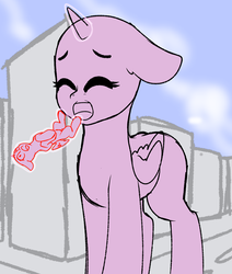 Size: 2539x3000 | Tagged: safe, artist:xcinnamon-twistx, alicorn, pegasus, pony, unicorn, advertisement, commission, female, fetish, giant pony, giantess, high res, imminent vore, implied vore, macro, open mouth, your character here