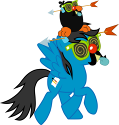 Size: 1504x1582 | Tagged: safe, artist:chipmagnum, oc, oc only, oc:chip magnum, bird, pegasus, pony, g4, groucho mask, male, party horn, simple background, solo, stallion, transparent background