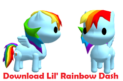 Size: 486x323 | Tagged: safe, artist:lala-fruitcake, rainbow dash, pony, g4, .zip file at source, 3d, 3d model, downloadable, mmd