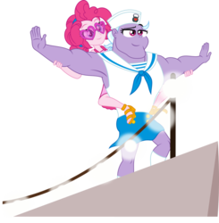 Size: 885x903 | Tagged: safe, artist:punzil504, big bell, pinkie pie, equestria girls, equestria girls specials, g4, my little pony equestria girls: better together, my little pony equestria girls: spring breakdown, armpits, arms spread out, equestria girls-ified, feet, female, glasses, high heels, legs, shoes, simple background, smiling, transparent background, vector