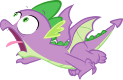 Size: 9028x5914 | Tagged: safe, artist:memnoch, spike, dragon, g4, school raze, coughing, faic, male, open mouth, simple background, solo, spread wings, tongue out, transparent background, vector, winged spike, wings