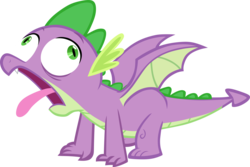 Size: 8836x5920 | Tagged: safe, artist:memnoch, spike, dragon, g4, school raze, coughing, faic, male, open mouth, quadrupedal spike, simple background, solo, spread wings, tongue out, transparent background, vector, winged spike, wings