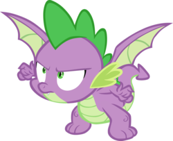 Size: 7493x6098 | Tagged: safe, artist:memnoch, spike, dragon, g4, angry, determined, male, narrowed eyes, simple background, solo, spread wings, transparent background, vector, winged spike, wings