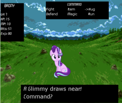 Size: 894x750 | Tagged: safe, starlight glimmer, pony, unicorn, g4, dragon quest (game), dragon warrior, fight, glimmy, video game