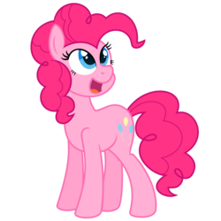 Size: 4688x4688 | Tagged: safe, artist:besttubahorse, pinkie pie, earth pony, pony, g4, cute, diapinkes, female, looking at something, looking up, mare, open mouth, simple background, smiling, solo, transparent background, vector