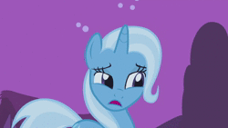Size: 1920x1080 | Tagged: safe, artist:willimage, trixie, pony, unicorn, g4, :o, animated, coming soon, female, friendship is pandering, frown, lidded eyes, mare, open mouth, parody, progress, sad, solo, sound, talking, webm, wip