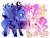 Size: 2048x1536 | Tagged: safe, artist:pinweena30, derpibooru exclusive, princess celestia, princess luna, alicorn, pony, g4, abstract background, angry, duality, duo, ear piercing, earring, eye contact, female, floppy ears, frown, glare, glowing horn, gritted teeth, hoof shoes, horn, jewelry, looking at each other, looking up, magic, mare, new style, peytral, piercing, pink-mane celestia, royal sisters, s1 luna, scared, siblings, sisters, spread wings, tiara, wide eyes, wings, young, younger