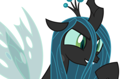 Size: 5156x3375 | Tagged: safe, artist:sketchmcreations, queen chrysalis, changeling, changeling queen, g4, the beginning of the end, determined, female, raised hoof, simple background, solo, transparent background, vector