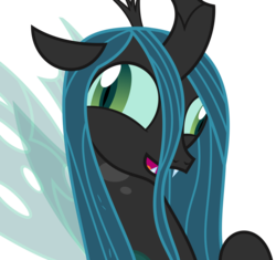 Size: 3594x3375 | Tagged: safe, artist:sketchmcreations, queen chrysalis, changeling, changeling queen, g4, the beginning of the end, crazylis, derp, faic, female, high res, insanity, open mouth, simple background, solo, transparent background, vector