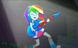 Size: 640x397 | Tagged: safe, screencap, rainbow dash, equestria girls, g4, my little pony equestria girls: rainbow rocks, animated, awesome as i want to be, female, gif, guitar