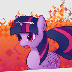 Size: 2000x2000 | Tagged: safe, artist:yunnecora, twilight sparkle, alicorn, pony, g4, abstract background, angry, cross-popping veins, female, high res, mare, open mouth, solo, twilight sparkle (alicorn)
