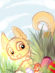 Size: 600x800 | Tagged: safe, artist:zobaloba, oc, oc only, pony, advertisement, auction, commission, easter, easter egg, grass, holiday, sketch, sky, solo, your character here