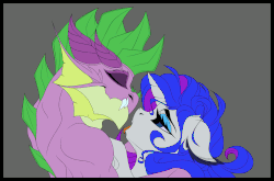 Size: 1150x758 | Tagged: safe, artist:dimidiummorsumbra, rarity, spike, dragon, pony, unicorn, g4, animated, bedroom eyes, duo, eyes closed, female, gif, hug, kiss on the lips, kissing, loop, making out, male, mare, older, older spike, ship:sparity, shipping, straight, tongue out