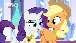 Size: 1920x1080 | Tagged: safe, screencap, applejack, rarity, pony, g4, the beginning of the end