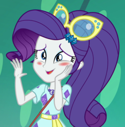 Size: 1017x1037 | Tagged: safe, screencap, rarity, equestria girls, equestria girls specials, g4, my little pony equestria girls: better together, my little pony equestria girls: spring breakdown, blushing, cropped, female, solo