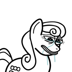 Size: 983x983 | Tagged: safe, alternate version, artist:gamedevanon, edit, pony, feels bad man, meme, monochrome, pepe the frog, rare pepe, reaction image, simple background, white background