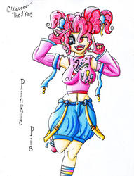 Size: 1024x1337 | Tagged: safe, artist:the1king, pinkie pie, human, g4, clothes, female, gloves, humanized, solo, suspenders