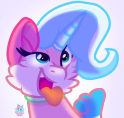 Size: 1196x1140 | Tagged: safe, artist:rainbow eevee, cat, pony, unicorn, bedroom eyes, kitten, lego, paws, ponified, simple background, solo, the lego movie, tongue out, unikitty