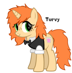 Size: 793x805 | Tagged: safe, artist:thunder-blur, oc, oc only, oc:turvy tip, pony, unicorn, bowtie, freckles, show accurate, solo, vector