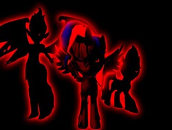 Size: 1400x1050 | Tagged: safe, artist:rachidile, sunset shimmer, twilight sparkle, alicorn, elements of insanity, equestria girls, g4, 3d, antagonist, brutalight sparcake, evil smile, gmod, grin, painset shimmercakes, smiling, sunset satan, tomboy, twilight sparkle (alicorn), villainess, wings