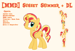 Size: 1476x1000 | Tagged: safe, artist:equmoria, sunset shimmer, pony, unicorn, g4, .zip file at source, 3d, 3d model, downloadable, female, mmd, solo