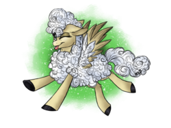 Size: 2048x1536 | Tagged: safe, artist:melonseed11, oc, oc only, pony, sheep pony, female, one eye closed, solo, tongue out, wink
