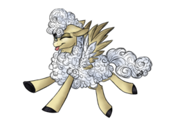 Size: 2048x1536 | Tagged: safe, artist:melonseed11, oc, oc only, pony, sheep pony, female, one eye closed, simple background, solo, tongue out, transparent background, wink