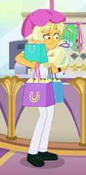 Size: 460x927 | Tagged: safe, screencap, ragamuffin (g4), equestria girls, equestria girls series, g4, spring breakdown, spoiler:eqg series (season 2), clothes, cropped, freckles, male, shoes, shopping bag, solo