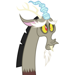 Size: 4200x4200 | Tagged: safe, artist:wissle, discord, draconequus, g4, the beginning of the end, absurd resolution, cute, discute, head only, look of betrayal, male, sad, simple background, solo, transparent background, vector