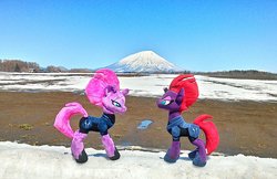 Size: 2222x1440 | Tagged: safe, artist:hihin1993, tempest shadow, pony, g4, duality, irl, japan, mountain, photo, plushie, self ponidox, snow, solo
