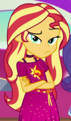 Size: 630x1078 | Tagged: safe, screencap, sunset shimmer, equestria girls, equestria girls specials, g4, my little pony equestria girls: better together, my little pony equestria girls: spring breakdown, cropped, looking at you, unamused