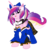 Size: 1000x1000 | Tagged: safe, artist:geraritydevillefort, princess cadance, alicorn, pony, g4, alternate hairstyle, caster, clothes, colored wings, cosplay, costume, fantasy class, fate/extra, fate/grand order, female, horn, mare, multicolored hair, multicolored mane, multicolored tail, multicolored wings, purple eyes, simple background, solo, tamamo no mae, transparent background, wings