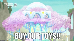 Size: 888x499 | Tagged: safe, edit, edited screencap, screencap, g4, uprooted, buy our toys, caption, discovery family logo, image macro, meme, text, toynetic, treehouse of harmony