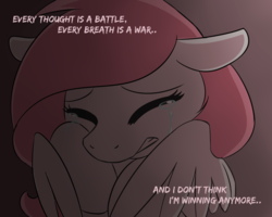 Size: 2560x2048 | Tagged: safe, artist:sugar morning, oc, oc only, oc:sugar morning, pegasus, pony, bust, crying, depressed, female, high res, mare, portrait, sad, solo, text, vent, vent art, wings