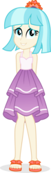 Size: 1812x6129 | Tagged: safe, artist:punzil504, coco pommel, equestria girls, g4, clothes, clothes swap, cute, equestria girls-ified, feet, female, hands behind back, sandals, simple background, skirt, smiling, solo, toes, transparent background, vector