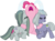 Size: 2723x2009 | Tagged: safe, artist:davidsfire, limestone pie, marble pie, pinkie pie, earth pony, pony, g4, crying, cutie mark, distraught, eyes closed, female, frown, gritted teeth, high res, hug, mare, nose in the air, ocular gushers, open mouth, pie sisters, siblings, simple background, sisters, transparent background, trio, vector