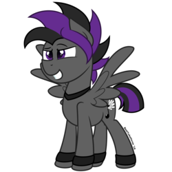 Size: 1280x1280 | Tagged: safe, artist:besttubahorse, oc, oc only, oc:slash, pegasus, pony, anklet, clothes, grin, jewelry, male, necklace, simple background, smiling, solo, stallion, transparent background, unobtrusive watermark, vector